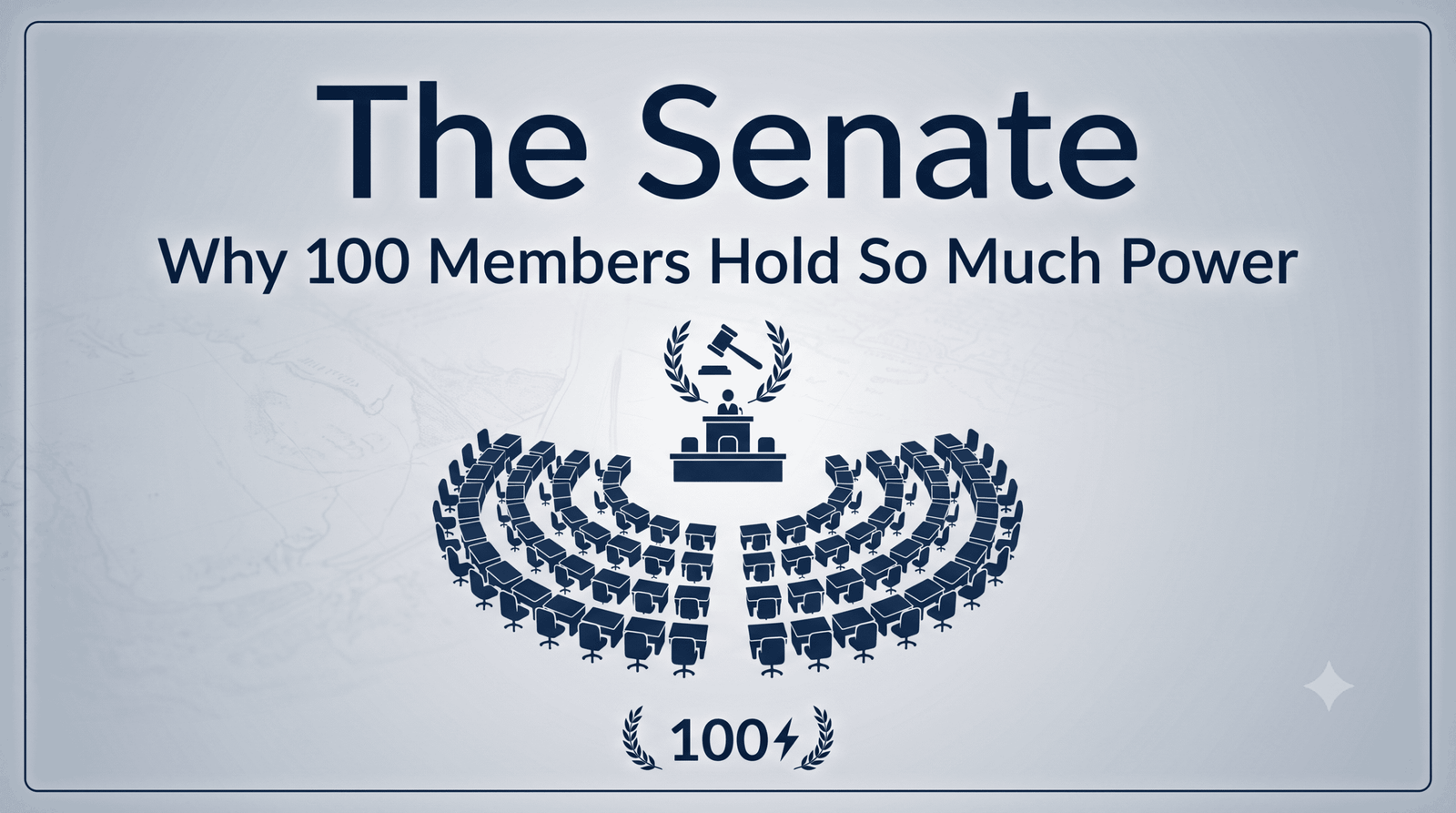 Minimalist illustration representing the U.S. Senate and its role in Congress, including how senators represent their states.